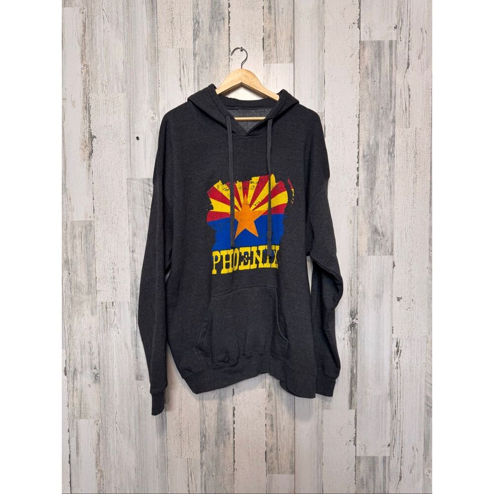Gildan Phoenix Arizona Flag Graphic Hoodie Charcoal Gray Unisex 3XL